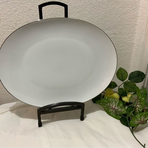 SANGO FINE CHINA SILVER SNOW Made in Japan 16” Oval Platter Vintage A11 - Picture 2 of 6